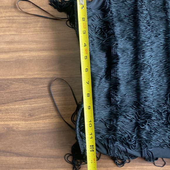 Express Black Strapless mini dress size 2 with fringe (flapper) - Picture 5 of 6